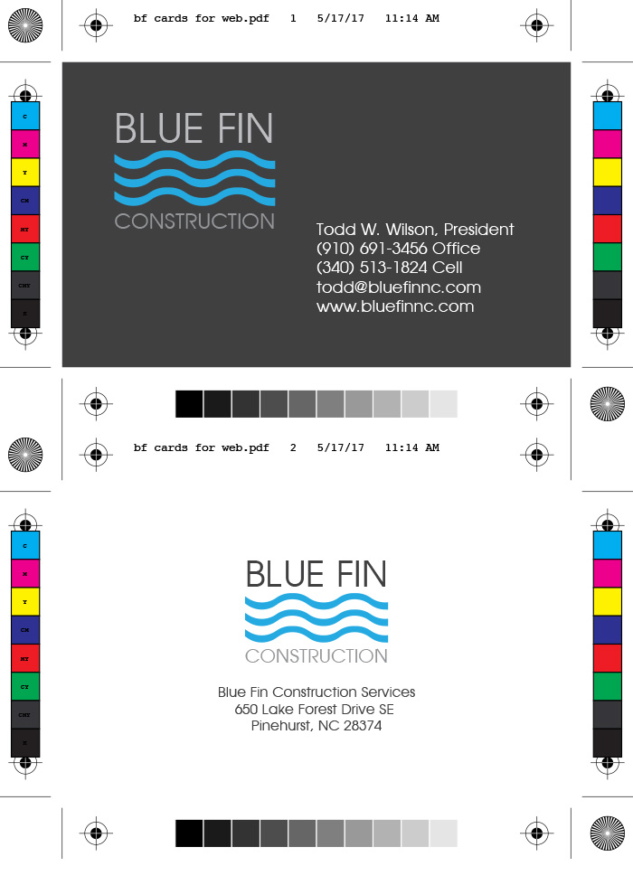 Blue Fin Construction Services Business Cards & Logo