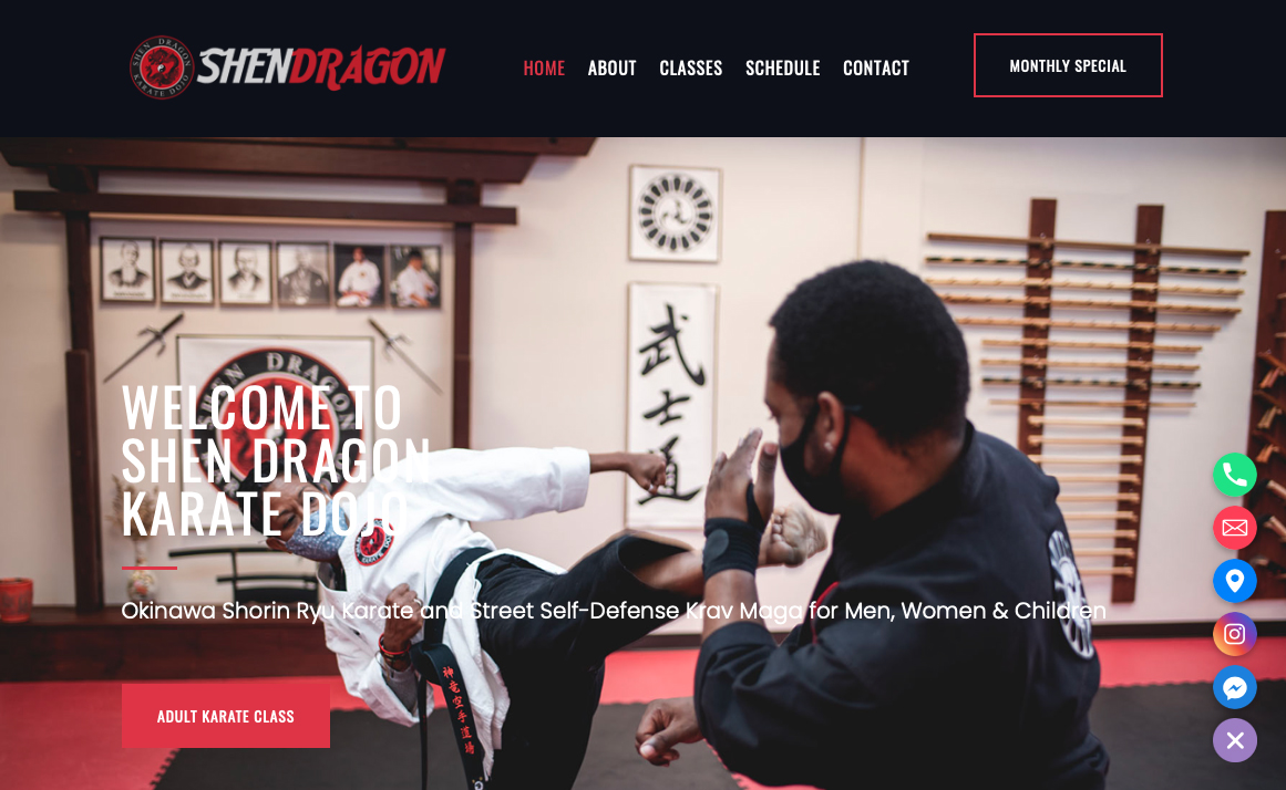 Shen Dragon Karate Dojo Website