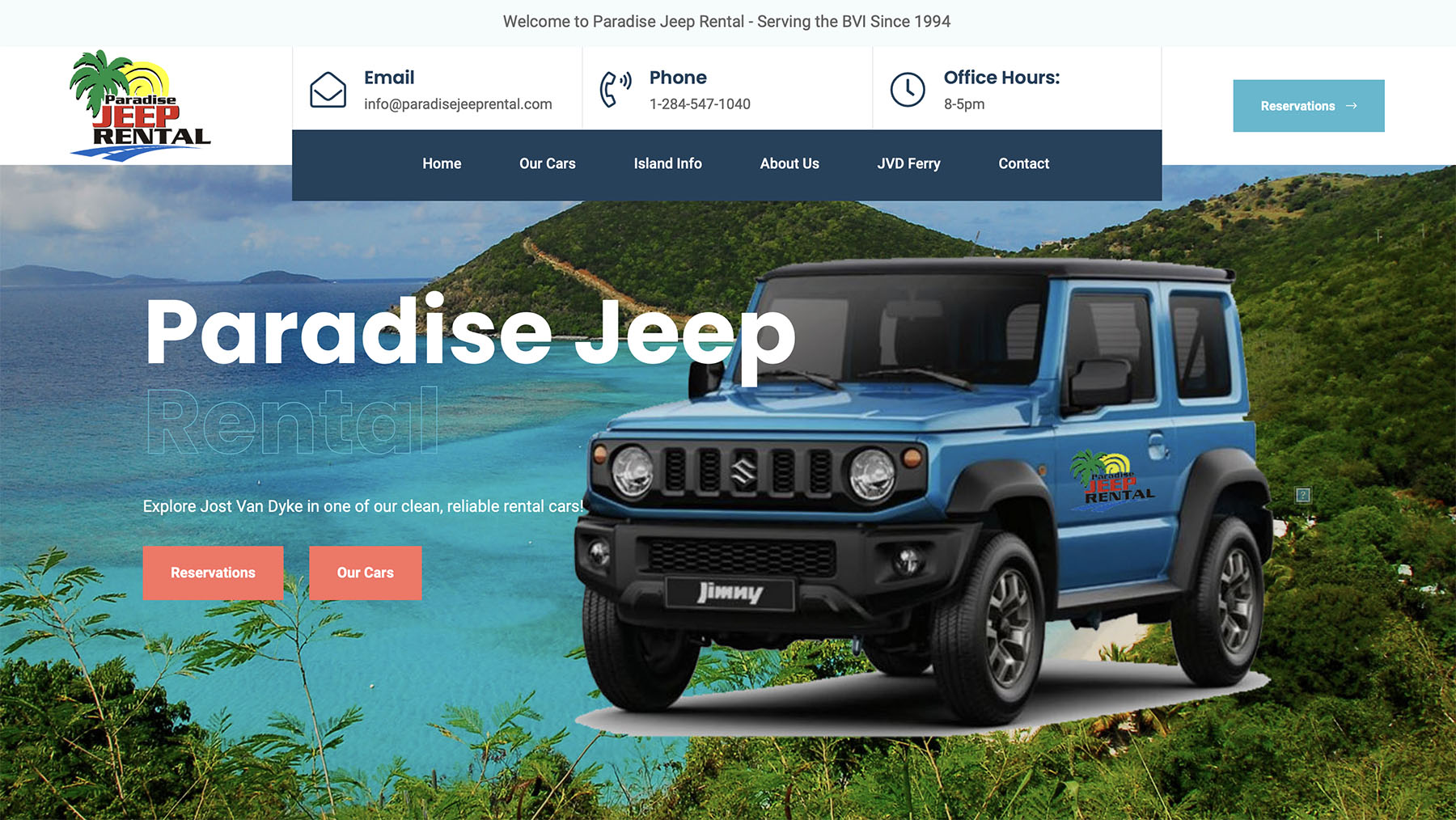 Paradise Jeep Rental Website